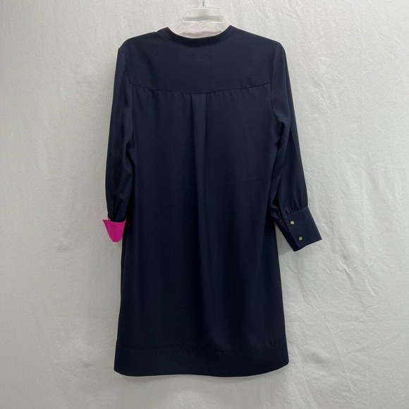 Juicy Couture Shift Dress M Navy Pink Flip Cuffs Retro Mod Career - Picture 8 of 10